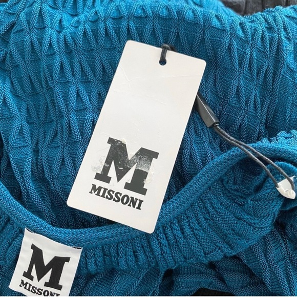 MISSONI Teal Knit Fit n Flare Beautiful Midi Dress. Size 14. So flatteri… - Picture 6 of 7